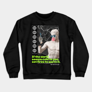 Modern futuristic techno retro quote greek god aesthetic Crewneck Sweatshirt